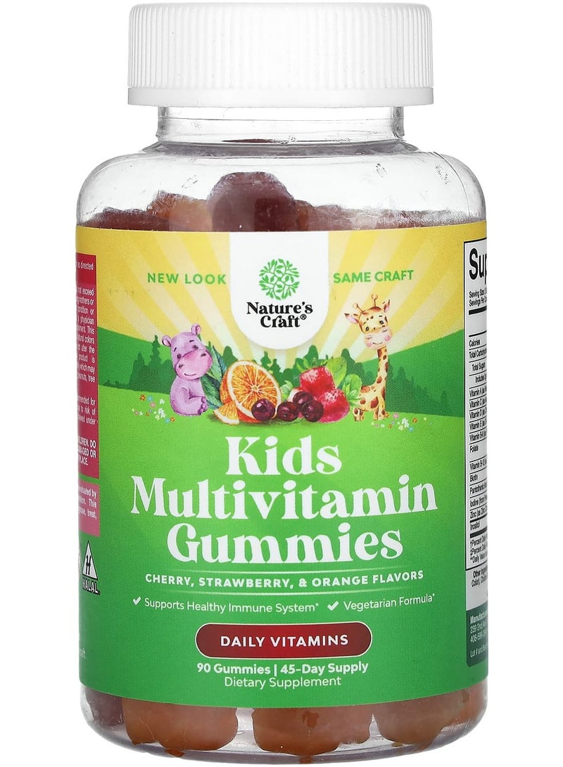 Nature's Craft جواهر متعددة الفيتامينات للأطفال، بنكهة الكرز، الفراولة، والبرتقال، 90 جواهر