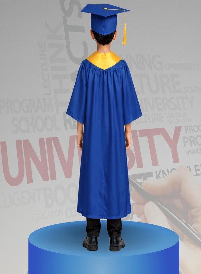 Sarvda Kids Graduation Gown Set with Cap and Sash, Convocation Dress for Boys and Girls, School Ceremony, Fancy Dress (Blue, 2-4 yrs) - Image 2
