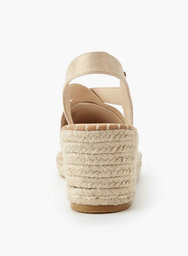Peppermint Gold Women Wedge Heel Slingback Espadrilles for Women | Best Price UAE