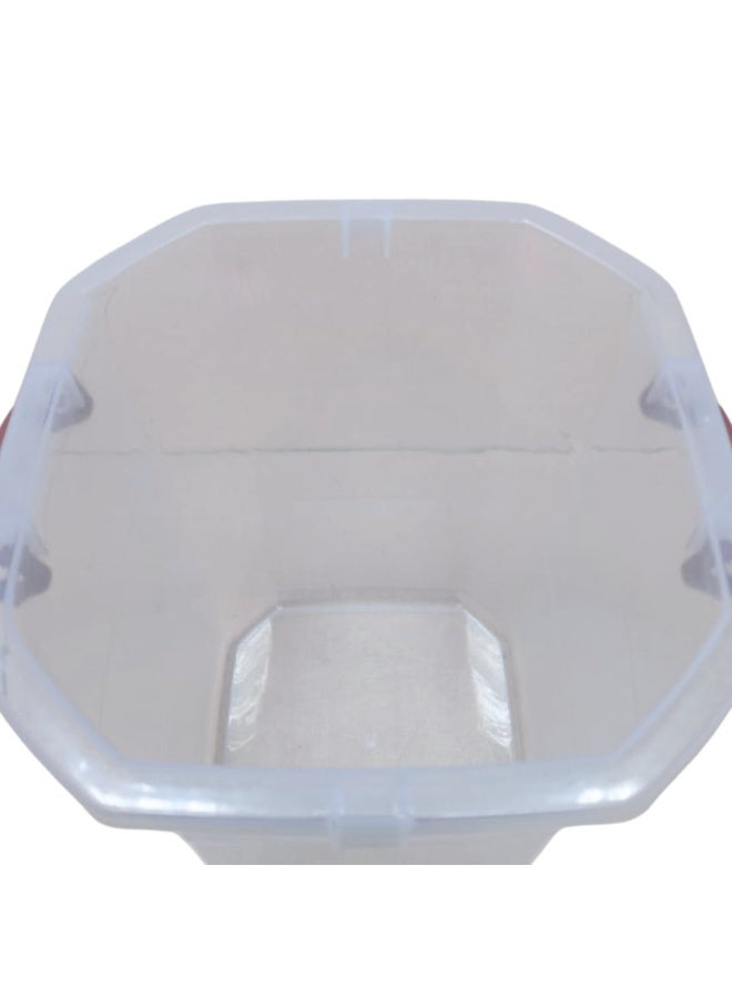 إس إن إتش أسطوانة تخزين أوساكا بغطاء قفل ومقابض جانبية | حاوية شفافة محكمة الإغلاق بغطاء أحمر | منظم متعدد الاستخدامات للمنزل والمطبخ - Image 4