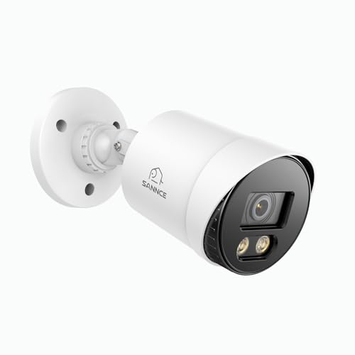 SANNCE Full Color Night Vision 1080P TVI Bullet Wired Security Camera,2 Warm Lights, IP66 Weatherproof for Indoor Outdoor Use, 100ft Clear Full Color Night Vision, Only a Camera, No Power Supply - Image 1