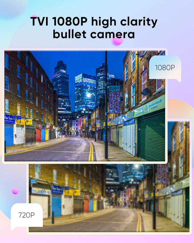 SANNCE Full Color Night Vision 1080P TVI Bullet Wired Security Camera,2 Warm Lights, IP66 Weatherproof for Indoor Outdoor Use, 100ft Clear Full Color Night Vision, Only a Camera, No Power Supply - Image 3