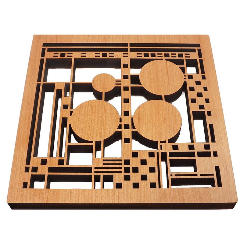LIGHTWAVE Frank Lloyd Wright Coonley Hardwood Trivet