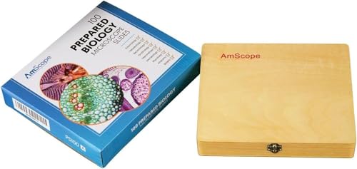 AmScope PS100D Prepared Microscope Slide Set for Basic Biological Science Education, 100 Anatomy and Botany Slides, Set D, Includes Fitted Wooden Case - Image 4
