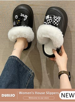 DUNISO Women's House Slippers Washable Cotton Slippers, Fashion Warm Shoes with Thick Sole, Comfortable Home Fuzzy Slippers, Lightweight Non Slip House Shoes For Cozy Indoor Outdoor  - Image 1