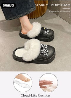 DUNISO Women's House Slippers Washable Cotton Slippers, Fashion Warm Shoes with Thick Sole, Comfortable Home Fuzzy Slippers, Lightweight Non Slip House Shoes For Cozy Indoor Outdoor  - Image 2