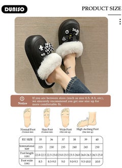 DUNISO Women's House Slippers Washable Cotton Slippers, Fashion Warm Shoes with Thick Sole, Comfortable Home Fuzzy Slippers, Lightweight Non Slip House Shoes For Cozy Indoor Outdoor  - Image 4