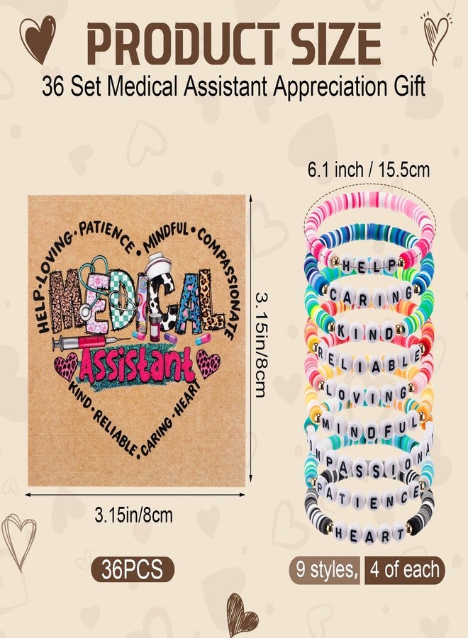 تونديامو مجموعة تونديمو المكونة من 18 مجموعة من أساور الخرز للممرضات الممارسات، هدايا تقديرية بالجملة لعيد الميلاد، مع بطاقة لزميلات العمل (مساعدات طبيات). - Image 2