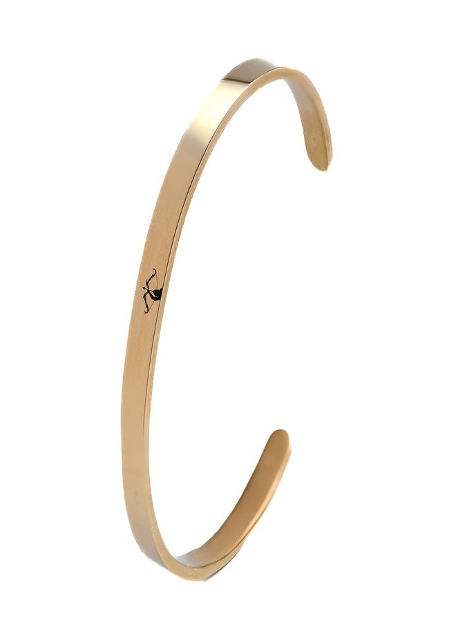 Mesmerize Ram Baan Gloss Cuff Adjustable Bracelet | Lord Ram Spiritual Kada for Men & Women | Stainless Steel Gloss Finish | Symbol of Strength, Protection & Victory | 6 Months Warranty Included | (Gold) - Image 1