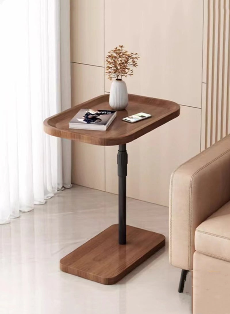 Kutis 1-Piece Adjustable C-Shaped Side Table Coffee Table End Table Laptop Holder Table for Living Room Bedroom Bedside Steel Density Board Brown 46x30x90 cm  - Image 2