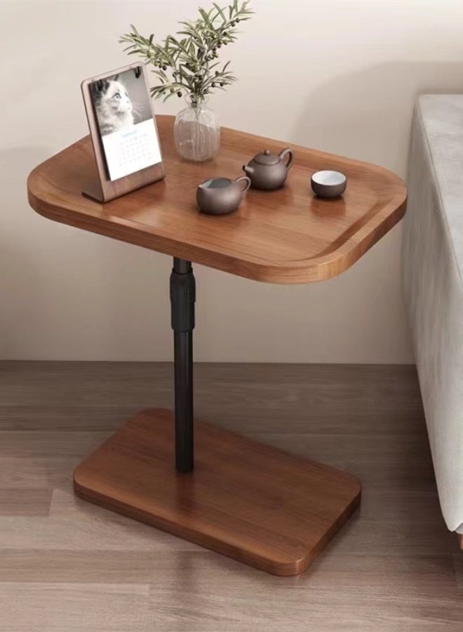 Kutis 1-Piece Adjustable C-Shaped Side Table Coffee Table End Table Laptop Holder Table for Living Room Bedroom Bedside Steel Density Board Brown 46x30x90 cm  - Image 1