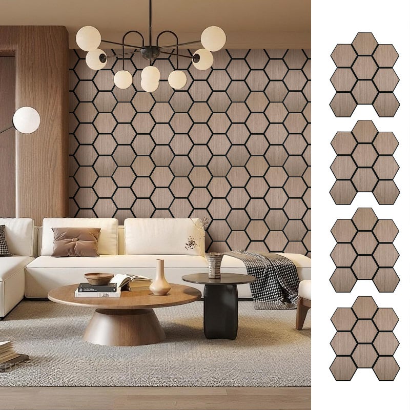 ARMURO Hexagon Acoustic Wall Panels, Self-Adhesive Sound Absorbing Wall Panel by ARMURO, 4 Pack Covers 19.27 Sq Ft, Peel and Stick Noise Reducing for Home Office Studio Bedroom Wall Decor - Image 1