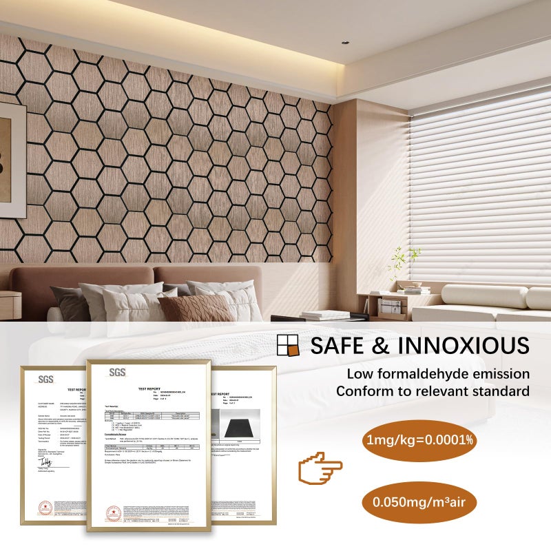 ARMURO Hexagon Acoustic Wall Panels, Self-Adhesive Sound Absorbing Wall Panel by ARMURO, 4 Pack Covers 19.27 Sq Ft, Peel and Stick Noise Reducing for Home Office Studio Bedroom Wall Decor - Image 3