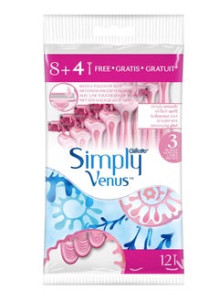 Venus Venus Gillette Simply Venus 3 Disposable Blades 8+4  - Image 1