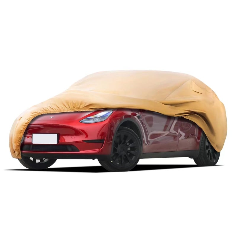 JURMON Heavy Duty Outdoor Car Cover Custom Fit for Tesla Model YWindproof All Weather Waterproof Sun Rain UV Dust Snow Protection Outdoor Car Covers