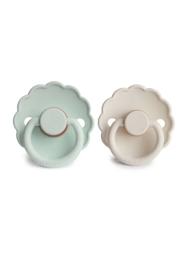 FRIGG Daisy Latex Baby Pacifier 6-18M 2-Pack Seafoam/Cream - Size 2