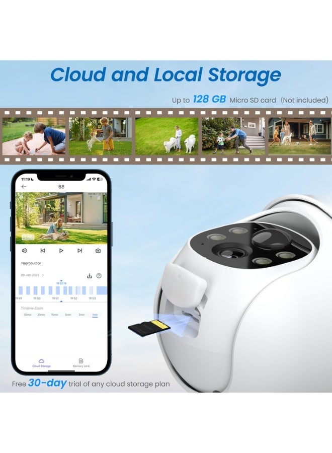 Wireless Outdoor Security Cameras – 2K Resolution with 360° Color Night Vision – Solar/Battery Powered with PIR Detection & 2-Way Audio - Image 3