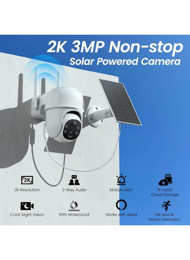 Wireless Outdoor Security Cameras – 2K Resolution with 360° Color Night Vision – Solar/Battery Powered with PIR Detection & 2-Way Audio - Image 4