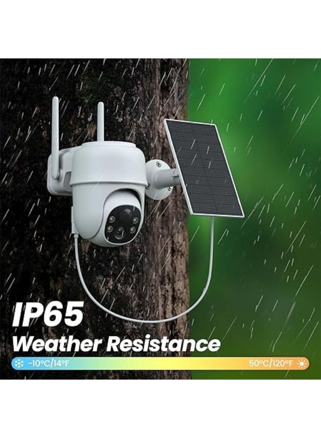 Wireless Outdoor Security Cameras – 2K Resolution with 360° Color Night Vision – Solar/Battery Powered with PIR Detection & 2-Way Audio - Image 2