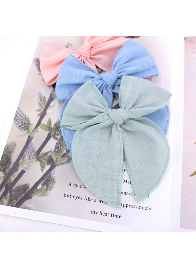 Sugarmelon Pack of 24 Large Linen Hair Clips for Girls Women - 24 PCS Hair Accessories for All Ages (Linen, One Size Fits All, Handmade, Various Occasions, Hair Clip, Hair Securing, Decorative) - Image 2