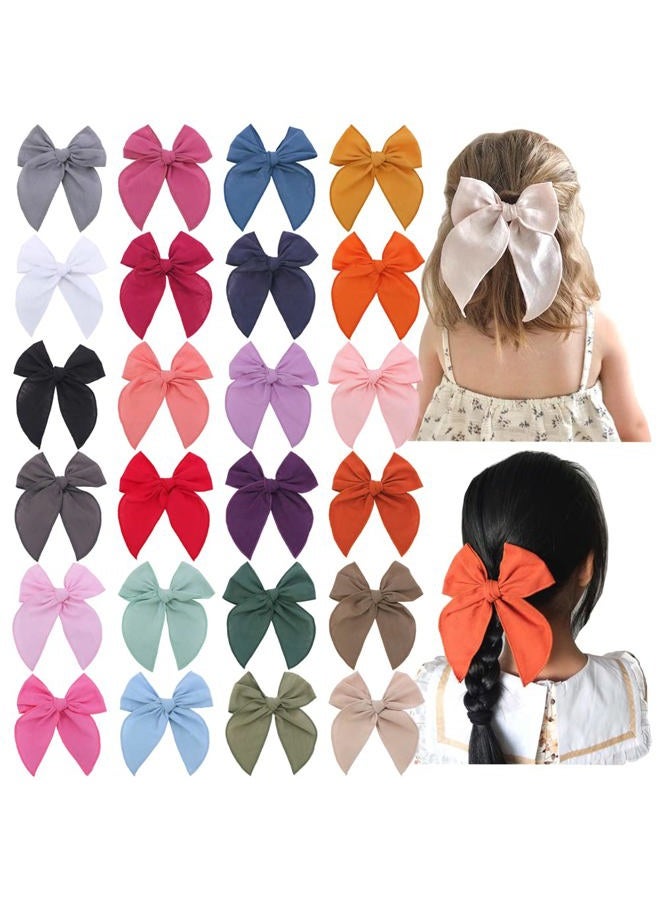 Sugarmelon Pack of 24 Large Linen Hair Clips for Girls Women - 24 PCS Hair Accessories for All Ages (Linen, One Size Fits All, Handmade, Various Occasions, Hair Clip, Hair Securing, Decorative) - Image 1