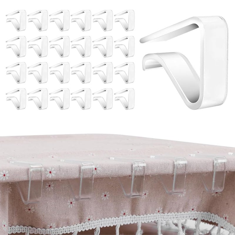 Windproof Table Clips 24 Pcs Clear Plastic - Secure Grip Table Cover Holders for Outdoor Picnic Indoor Party Events - Image 1