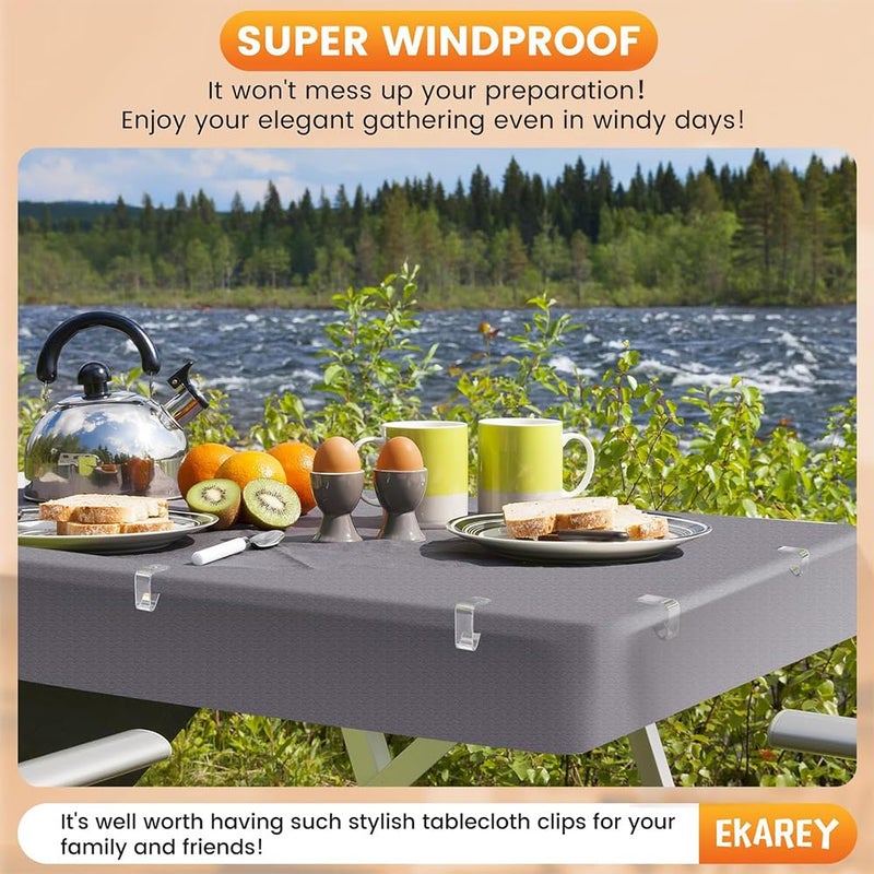 Windproof Table Clips 24 Pcs Clear Plastic - Secure Grip Table Cover Holders for Outdoor Picnic Indoor Party Events - Image 4