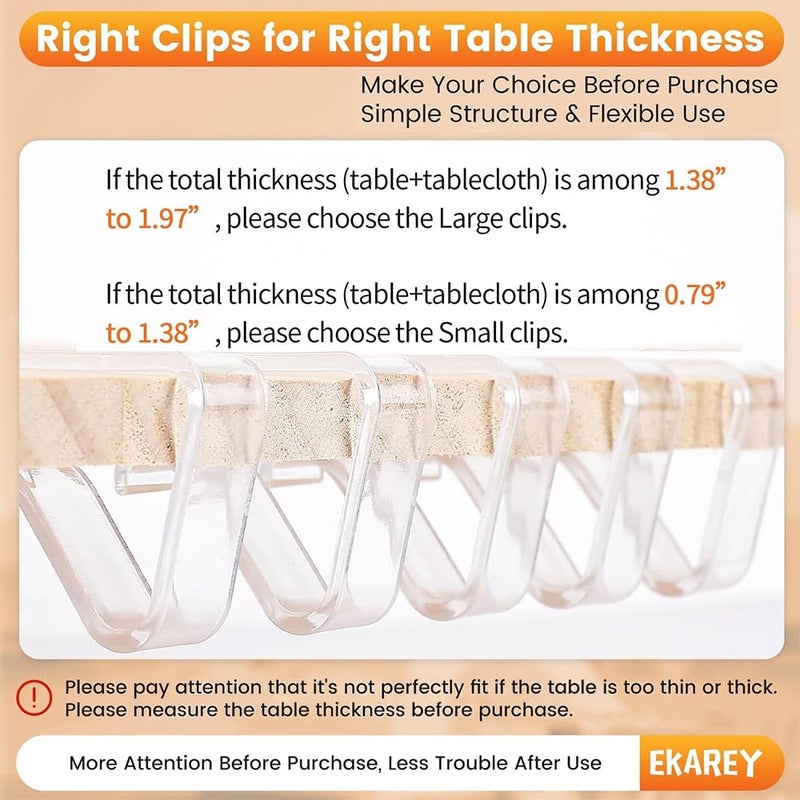Windproof Table Clips 24 Pcs Clear Plastic - Secure Grip Table Cover Holders for Outdoor Picnic Indoor Party Events - Image 3