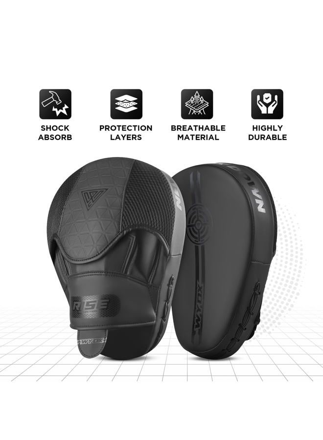 WYOX Boxing Pads Curved Focus Mitts ǀ 2PCS Punching Mitts ǀ Boxing Gloves Training Focus Pads Kickboxing Muay Thai MMA Martial Art ǀ Punch Mitts for Kids, Men & Women - Image 3