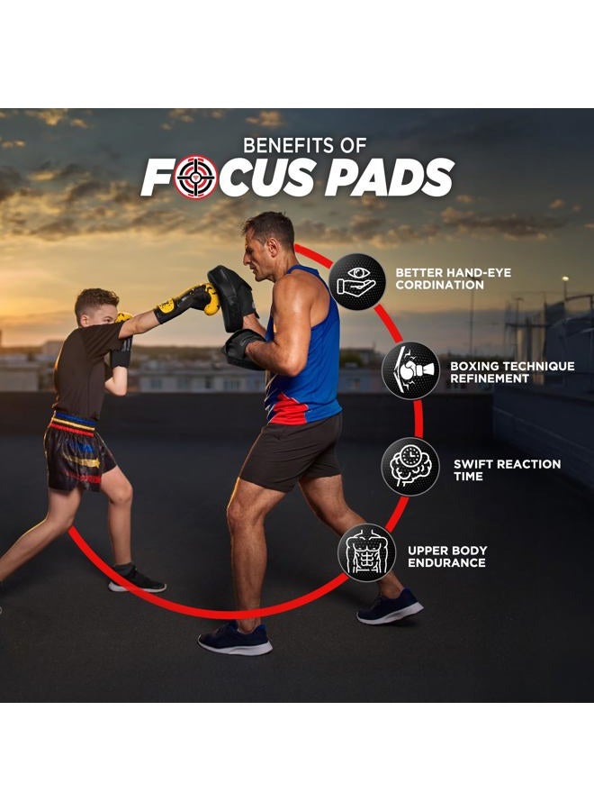 WYOX Boxing Pads Curved Focus Mitts ǀ 2PCS Punching Mitts ǀ Boxing Gloves Training Focus Pads Kickboxing Muay Thai MMA Martial Art ǀ Punch Mitts for Kids, Men & Women - Image 5