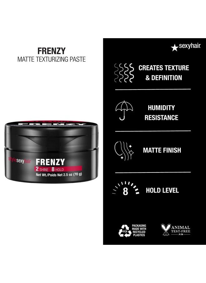Sexy Hair - SexyHair Style Frenzy Matte Texturizing Paste, 2.5 Oz | Fullness, Texture and Definition | Helps Create Bulk | Semi-Matte - Image 1