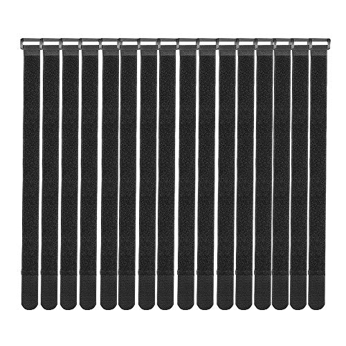 Tangser Cable Straps 1 Inch Wide, 18 Inch Cinch Straps 16 Pack - Hook and Loop Straps, Adjustable Fastening Straps, Multipurpose Cable Ties - Image 1