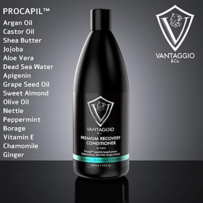 Hair Loss Conditioner for Men – Boosts Hair Growth and Thickening – DHT Blocker Fights Thinning and Alopecia – PROCAPIL Premium Formula with Castor Oil, Shea Butter, Argan Oil, Aloe Vera – 13.5 oz… - Image 2