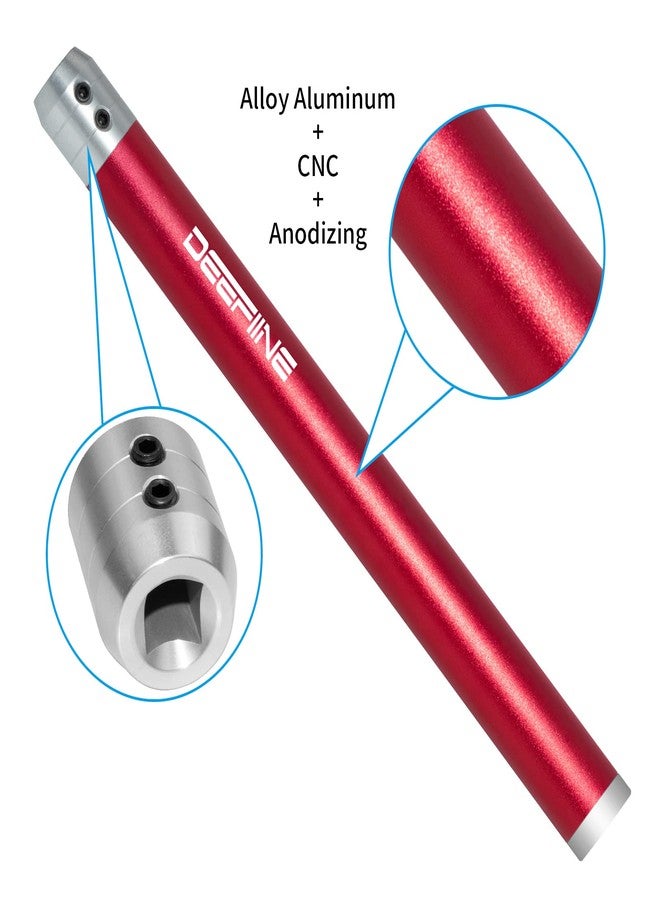 DEEFIINE 2PCS Carbide Wood Lathe Truning Tools Grip Handle, Accept 10mm Square Turning Tool bar (Black and red) - Image 4