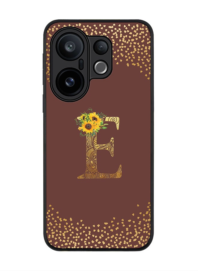 Stylizedd For vivo X200 FE / S30 Pro mini Case,Slim fit Camera Protection, Shockproof Thin Phone cover  - Custom Floral Monogram - E  (Brown )