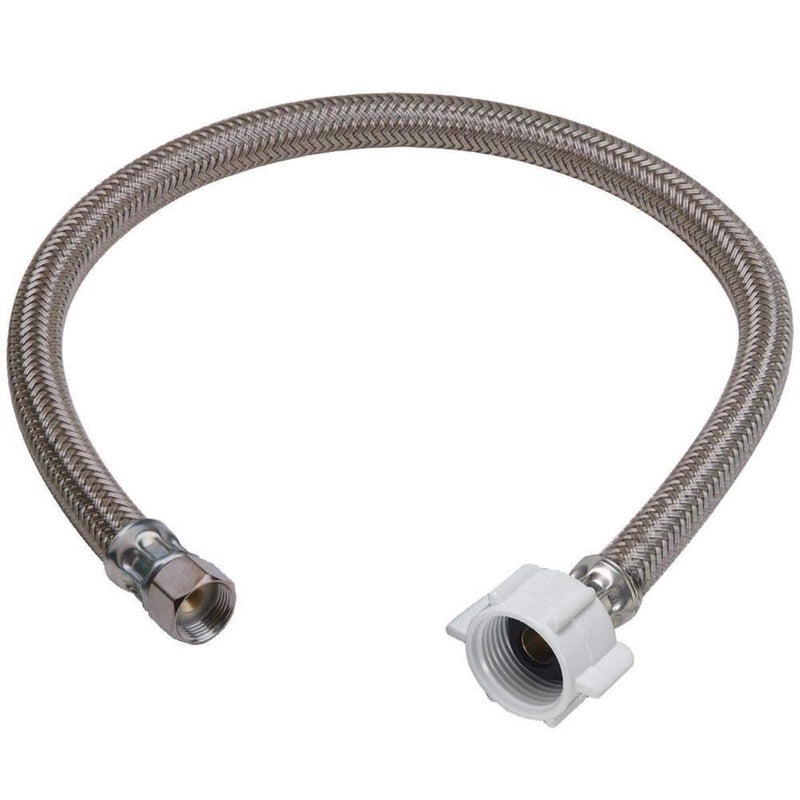 EZFluid 9 Toilet Water Supply Connector Braided Stainless Steel 38 Female Compression Thread x 78 Female Ballcock Thread 9Inch Toilet Water Connectors Hose 1PACK