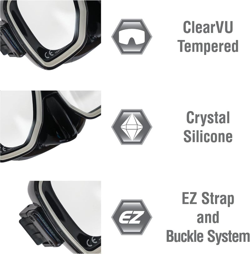 TUSA Sport Adult Liberator Mask and Snorkel Combo - Image 3