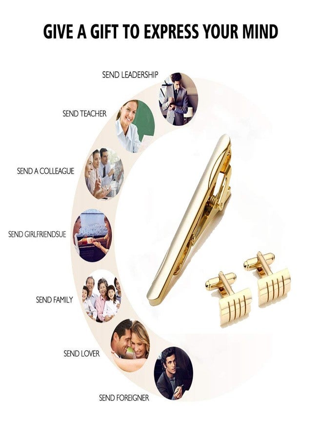 SEVENSTONE Cufflinks Tie Clip Ties Necktie Business Clips Wedding Button Shirt Personalized Bar Gift Set - Image 2