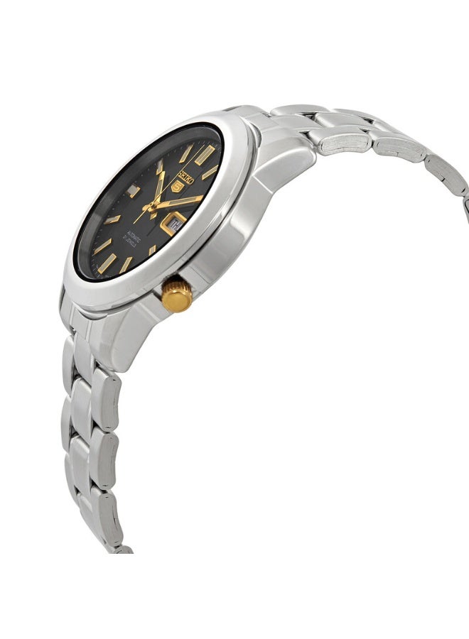 Seiko 5 Automatic Men's Watch, Black Dial, Stainless Steel Bracelet SNKK17K1 - Image 2