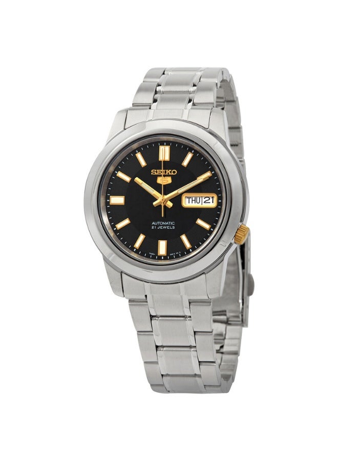 Seiko 5 Automatic Men's Watch, Black Dial, Stainless Steel Bracelet SNKK17K1 - Image 1