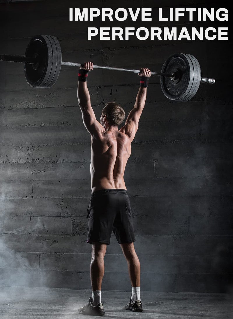 AROAQ Weight Lifting Wrist Wraps, Comfortable Wrist Support Brace, Elastic And Durable Gym Training Fist Straps, Adjustable Breathable Wrist Band For Workouts Gym, (All Red) - Image 2