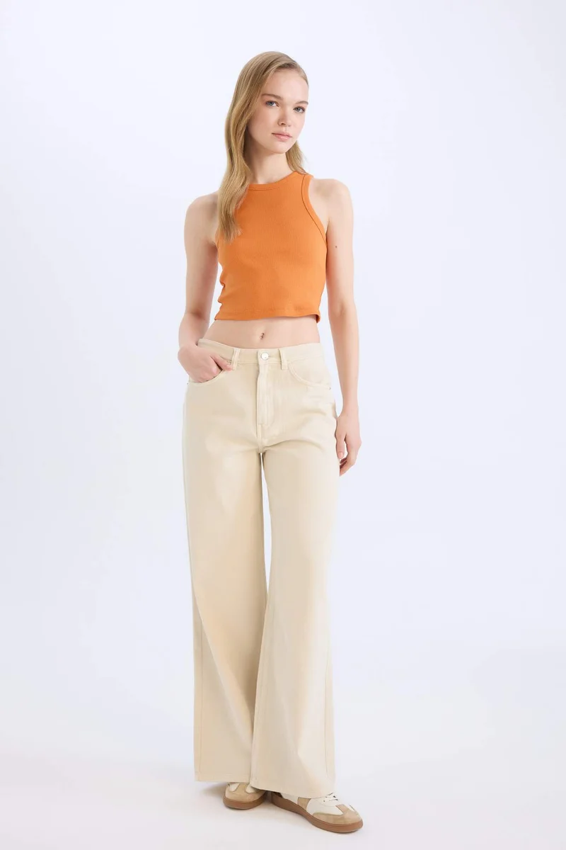 ديفاكتو Slim Fit Camisole Halter Collar Tank Top