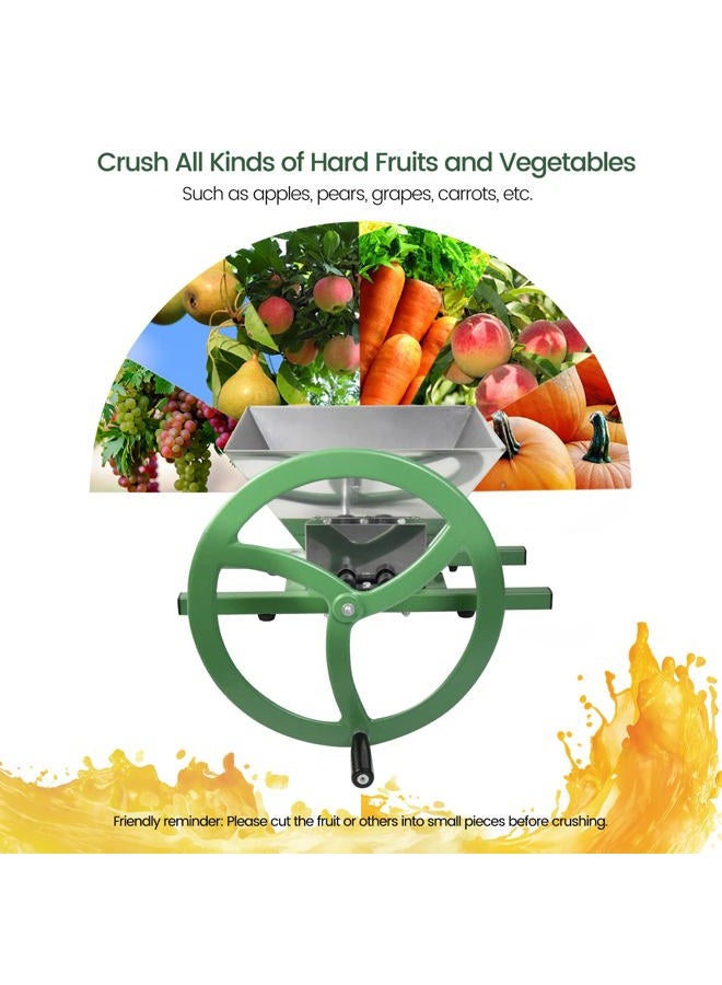 EJWOX Fruit and Apple Crusher - Stainless Steel Manual Juicer Grinder, Fruit Scratter Pulper for Wine and Cider Pressing Green - Image 4