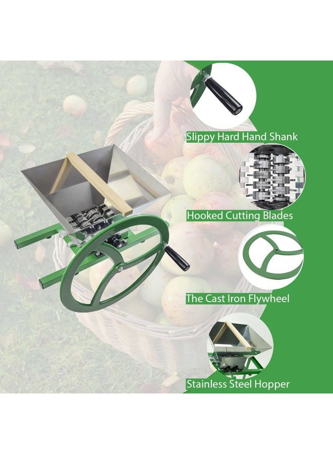EJWOX Fruit and Apple Crusher - Stainless Steel Manual Juicer Grinder, Fruit Scratter Pulper for Wine and Cider Pressing Green - Image 3