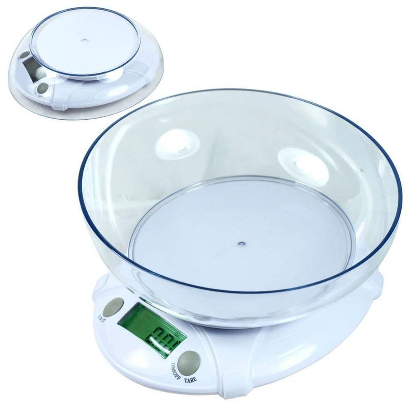 MOHAK Battery Operated Electronic Kitchen Scale with BOWL B09 7KG Display Units in Gm Oz lb Kg LED Display Digital Kitchen Scale With Bowl - Image 2