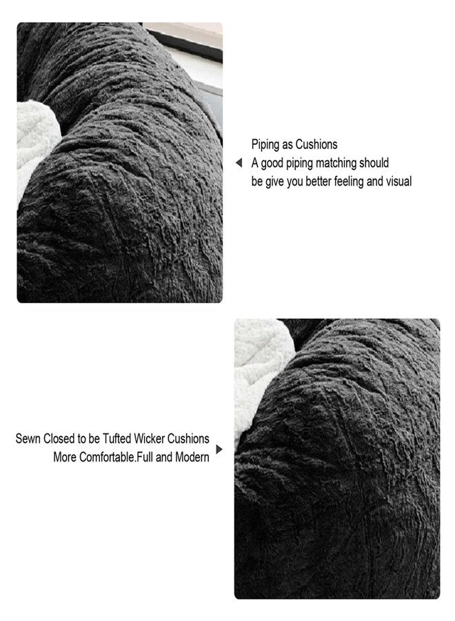 HDMLDP Bean Bag Chair for Adults Kids Without Filling Comfy Fluffy Giant Round Beanbag Lazy Sofa Cover for Reading Chair Floor Chair, 6FT, Grey - Image 2