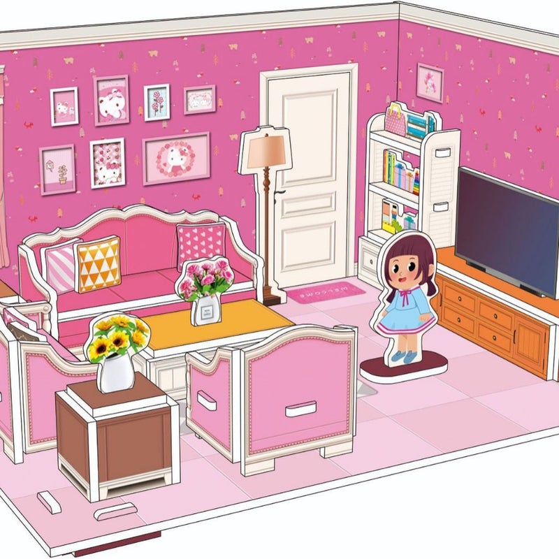 White Card 3D Three-Dimensional Big Four Piece Paper Jigsaw Puzzle Toy Scene Girl Series Gift 3D Jigsaw Puzzle Toy For Children - Image 4