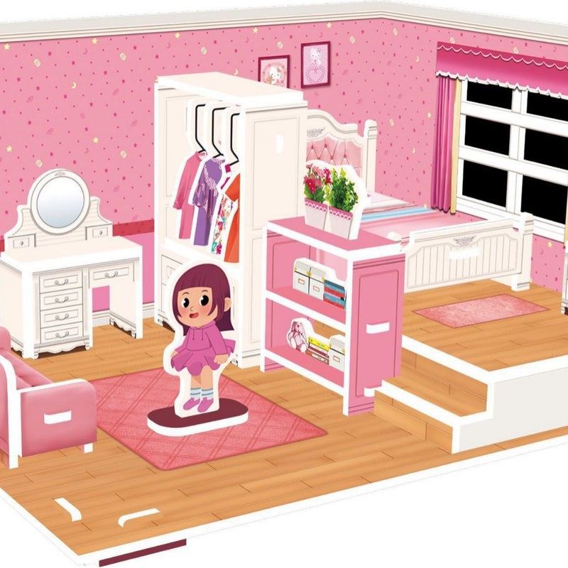 White Card 3D Three-Dimensional Big Four Piece Paper Jigsaw Puzzle Toy Scene Girl Series Gift 3D Jigsaw Puzzle Toy For Children - Image 3