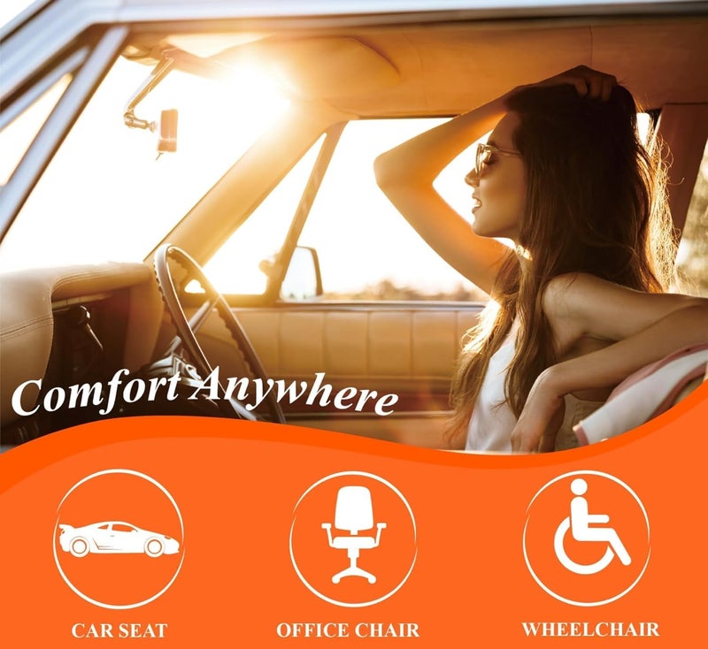kingphenix Car Seat Cushion with 1.2inch Comfort Memory Foam, Seat Cushion for Car and Office Chair (Black) - Image 2