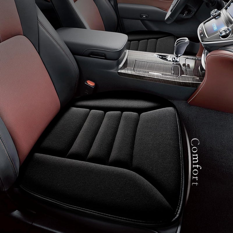 kingphenix Car Seat Cushion with 1.2inch Comfort Memory Foam, Seat Cushion for Car and Office Chair (Black) - Image 1